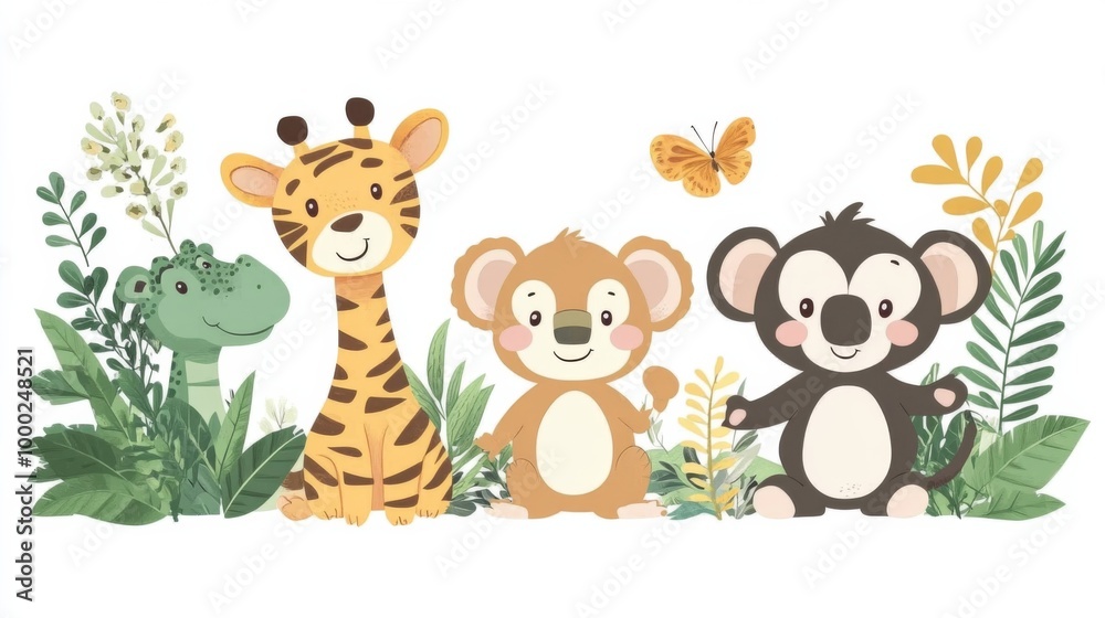 Cute Cartoon Jungle Animals
