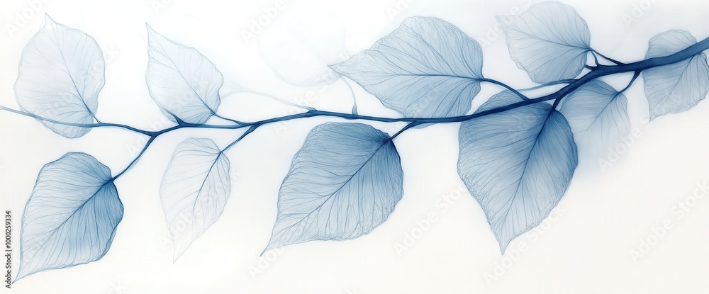 Elegant porcelain leaf motif on white background for nature-inspired decor Elegant porcelain leaf motif on white background for nature-inspired decor