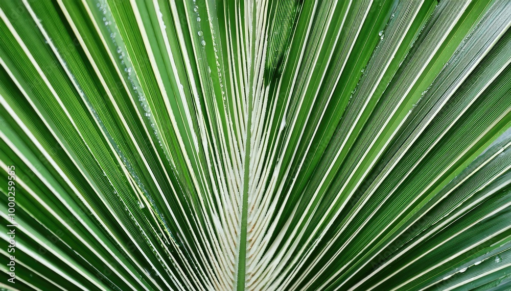 Close-up of green palm leaves Close-up of green palm leaves