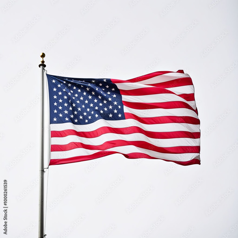 Fototapeta premium An american flag on isolated background