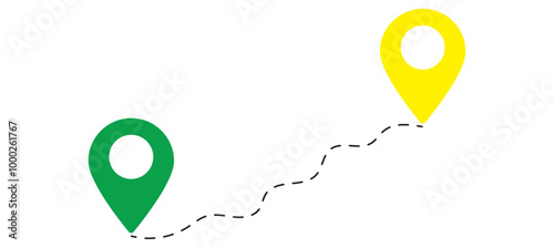 Map and location symbols set. Mapping icon collection. Geolocation map path distance. GPS cartography position. Pinpoint, map search, route, navigator