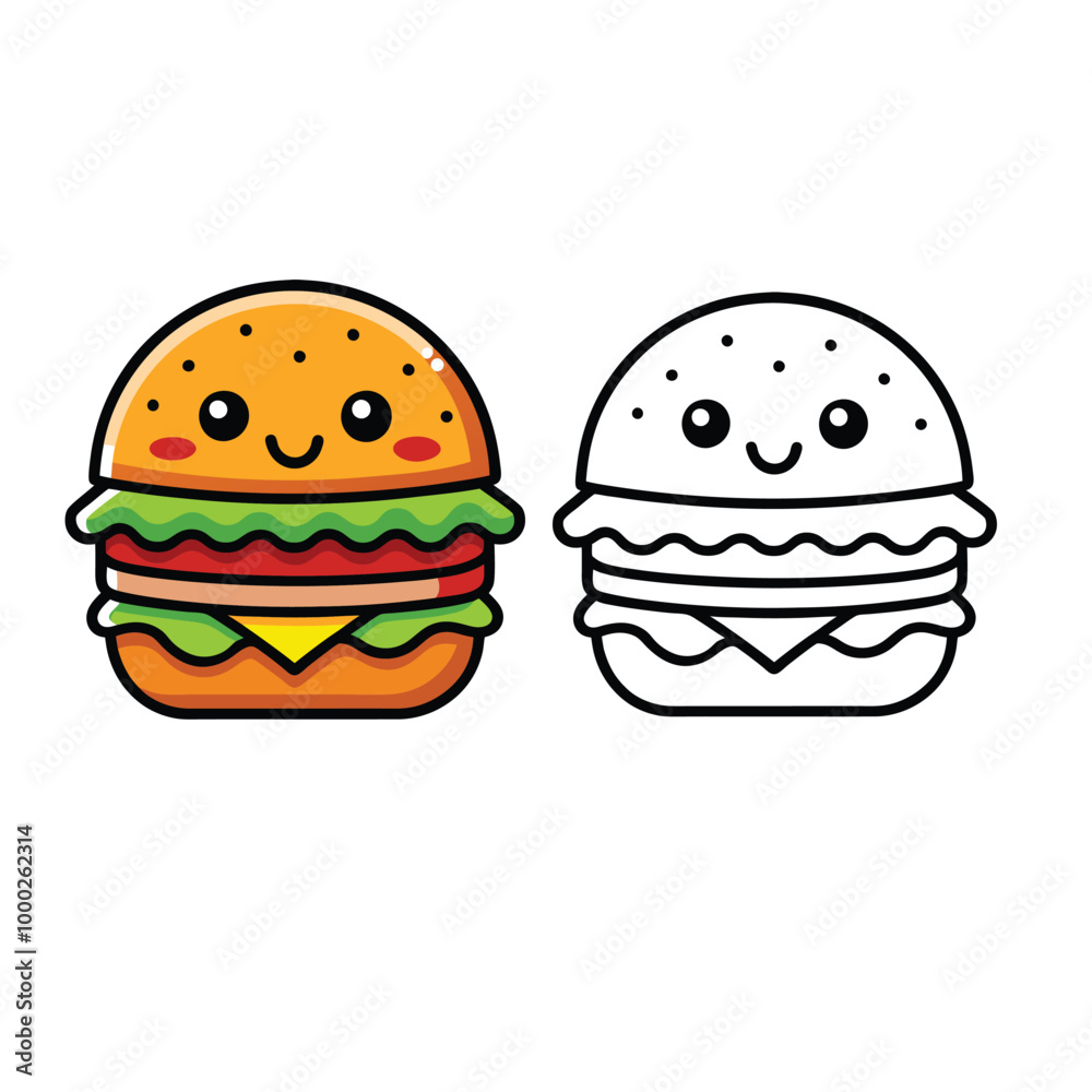 Burger vector clip art illustration file. Burger vector clip art illustration file.