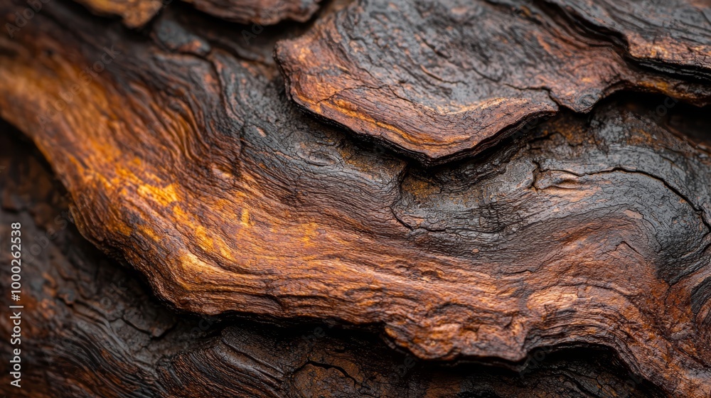 A tight shot of a wooden sculpture resembling a tree trunk A tight shot of a wooden sculpture resembling a tree trunk