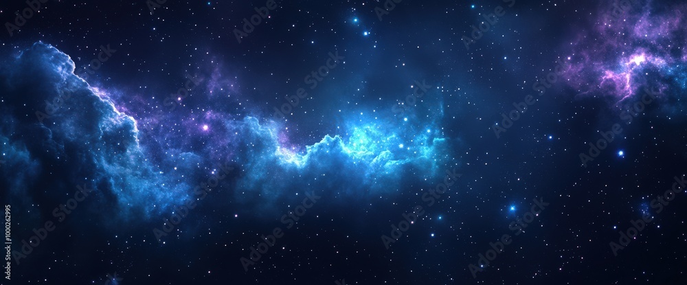 Fototapeta premium Starry sky and galaxy background with deep navy and cosmic energy