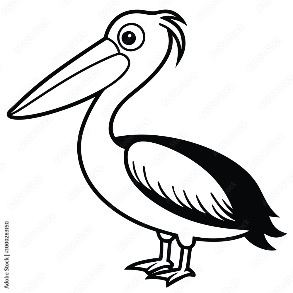 Minimalist Pelican Bird Line Art. Minimalist Pelican Bird Line Art.