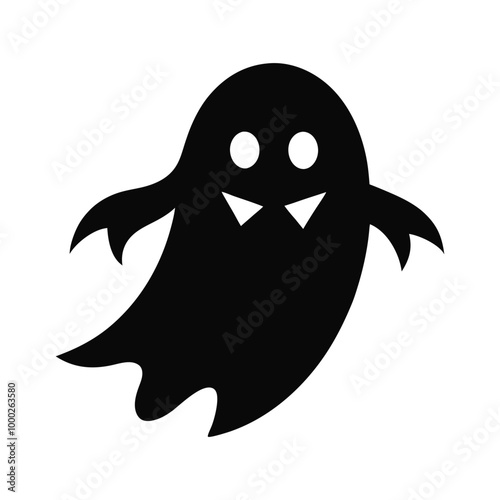 Halloween ghost silhouette vector art illustration .