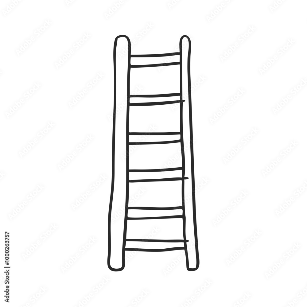 Simple sketch of a ladder representing progress and growth concept Simple sketch of a ladder representing progress and growth concept