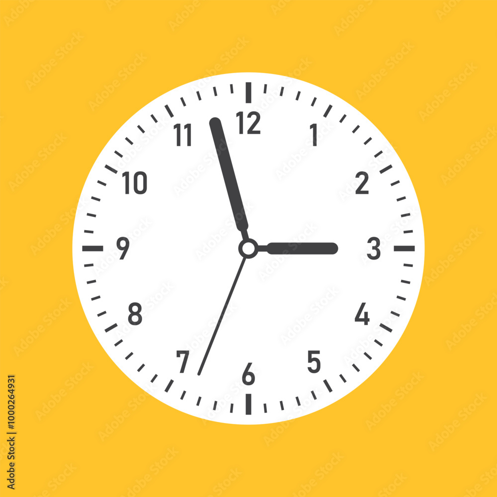 Clock icon in flat style. Round watch vector illustration on isolated background. Timer sign business concept. Clock icon in flat style. Round watch vector illustration on isolated background. Timer sign business concept.
