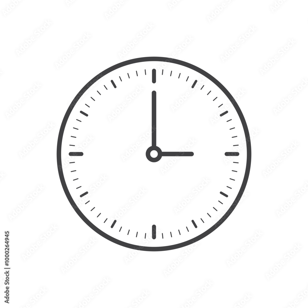 Clock icon in flat style. Round watch vector illustration on isolated background. Timer sign business concept. Clock icon in flat style. Round watch vector illustration on isolated background. Timer sign business concept.