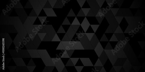 Abstract black triangular creative geometric corporate diamond mosaic pattern. digital grid light pattern black and gray color Polygon triangle banner, business and corporate background	
