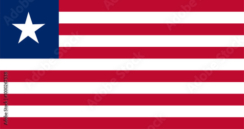 Flag of Liberia. Accurate proportion and official colors.