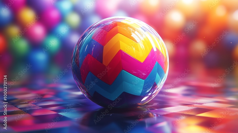 Colorful Easter Egg with Zigzag Pattern Colorful Easter Egg with Zigzag Pattern