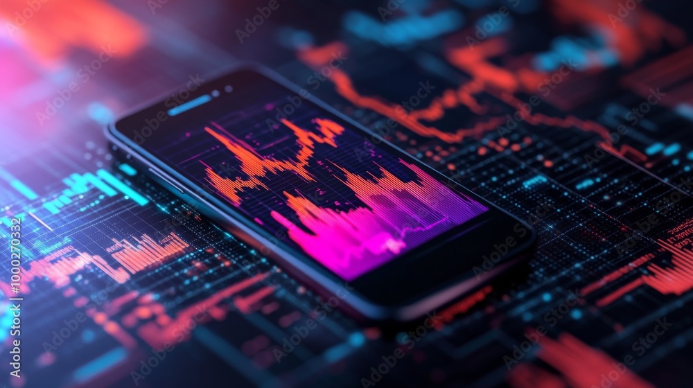 Smartphone Displays Stock Market Data Smartphone Displays Stock Market Data