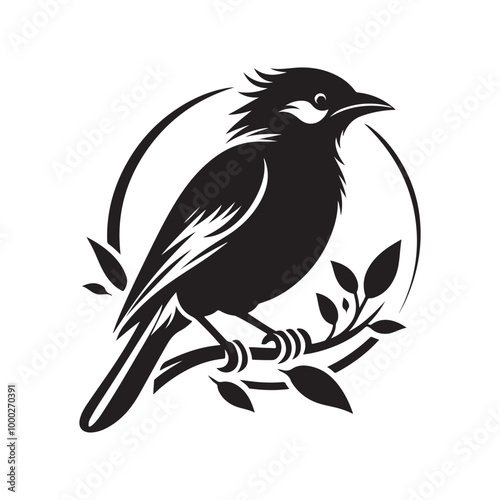Mynah Bird Silhouette Vector Illustrations - High-Quality Design Assets
