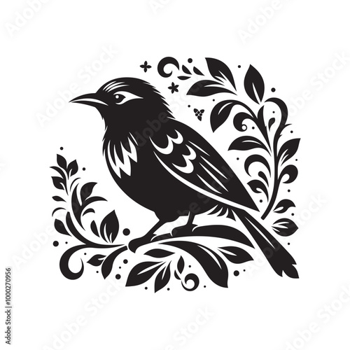 Mynah Bird Silhouette Vector Illustrations - High-Quality Design Assets