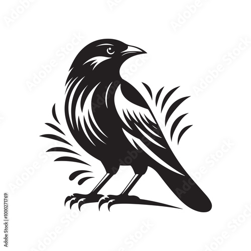Mynah Bird Silhouette Vector Illustrations - High-Quality Design Assets
