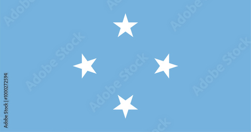 Flag of the Federated States of Micronesia. Accurate proportion and official colors.