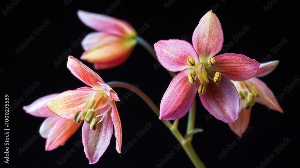 Fototapeta premium Captivating Close-Up of Delicate Pink Flowers Highlighting Nature's Beauty