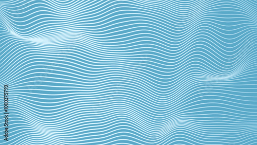 Abstract Blue Lines Background. Vintage Retro Lines Wallpaper. Abstract Minimal Sea Ocean Design. Summer Vibe Blue Backdrop. Vector Illustration.