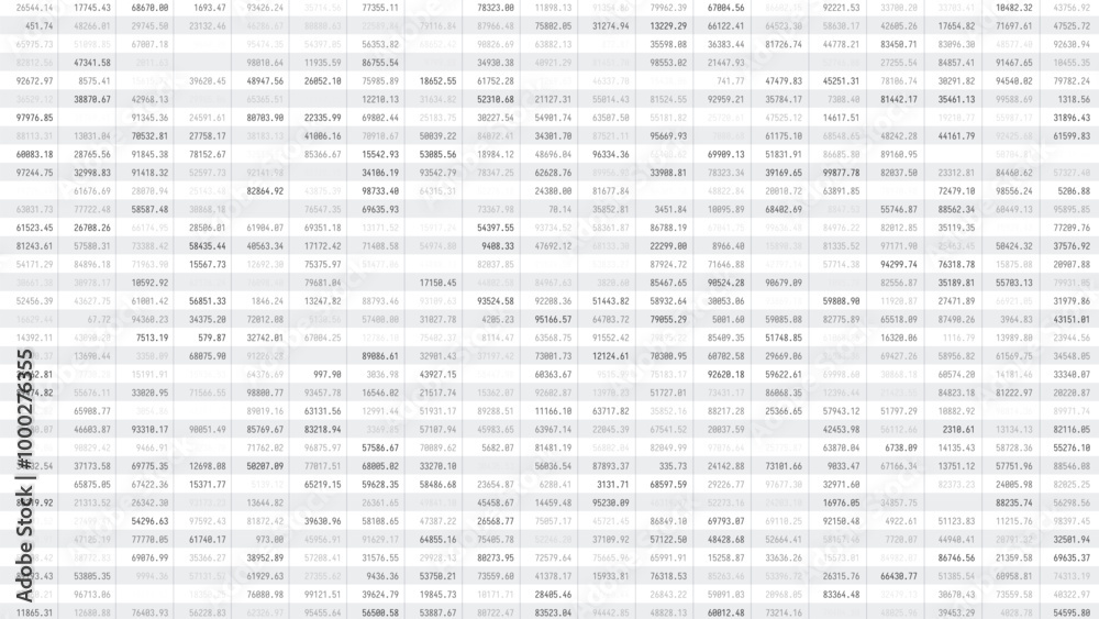 Business Spreadsheet Table with Stock Market Cryptocurrency Numbers Concept for Accounting, Budget, Profit, Tax And Financial Review. Vector Illustration. Business Spreadsheet Table with Stock Market Cryptocurrency Numbers Concept for Accounting, Budget, Profit, Tax And Financial Review. Vector Illustration.