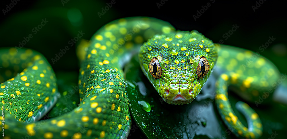 Bright green snake. Symbol of the coming 2025. Snake close-up. Bright green snake. Symbol of the coming 2025. Snake close-up.