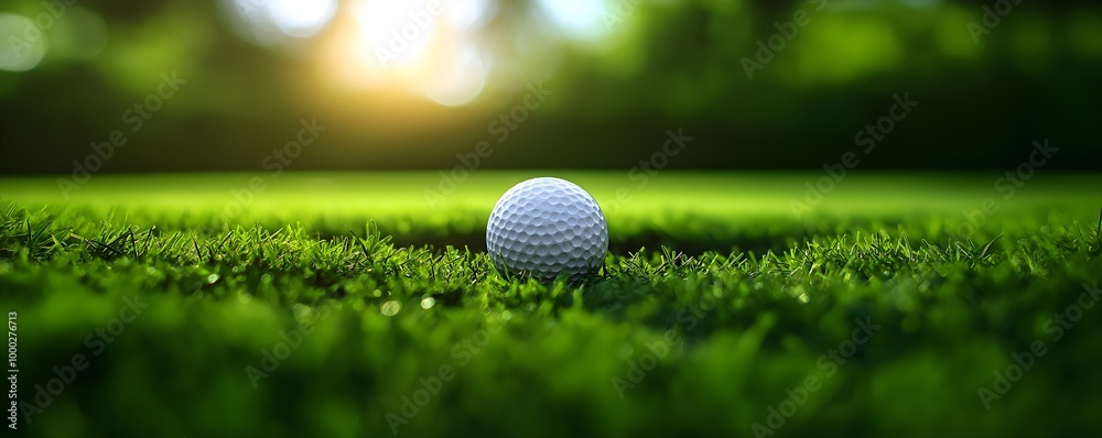 A close-up of a golf ball resting on vibrant green grass, illuminated by warm sunlight, capturing the essence of a serene golfing experience. A close-up of a golf ball resting on vibrant green grass, illuminated by warm sunlight, capturing the essence of a serene golfing experience.