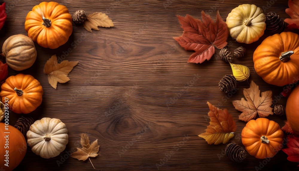 A rustic Halloween table adorned with vibrant pumpkins and autumn leaves captures the essence of the harvest season in a cozy and inviting setting. Generative AI A rustic Halloween table adorned with vibrant pumpkins and autumn leaves captures the essence of the harvest season in a cozy and inviting setting. Generative AI