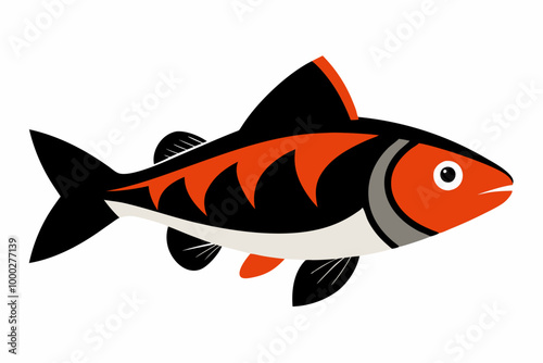 Vector design of pikeperch fish on a white background