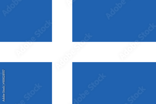 Flag of Shetland, a Scottish council area. Accurate proportion and official colors.