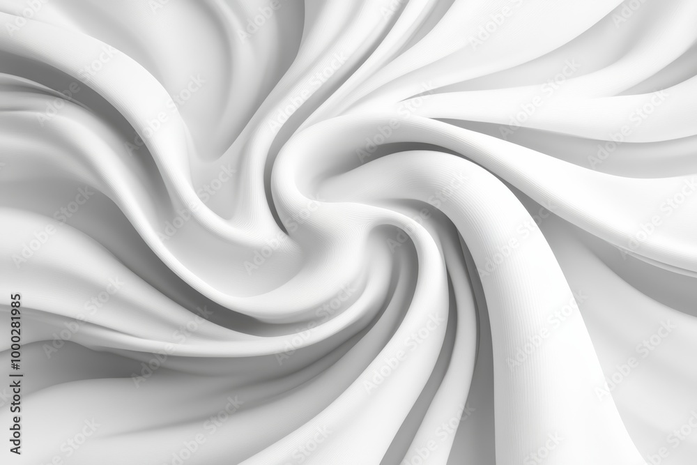 Fototapeta premium Abstract swirl pattern on solid white background, single object