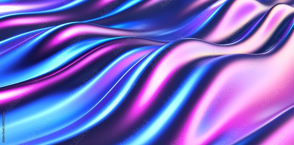 A 3D render of an abstract background with pink, blue, glowing neon lines and bokeh lights. A concept for data transfer. A 3D render of an abstract background with pink, blue, glowing neon lines and bokeh lights. A concept for data transfer.