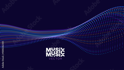 Smooth Flowing Dynamic Sound Wave Blue Technology Background. Abstract Digital EQ Equalizer. Artificial Intelligence AI Assistant Voice Recognition Sound Wave Vector Illustration.