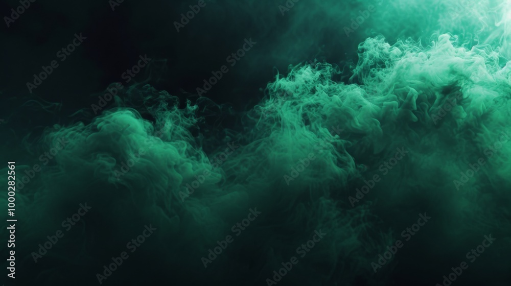 Abstract Green Smoke Photography: Swirling Smoke on a Dark Background Abstract Green Smoke Photography: Swirling Smoke on a Dark Background