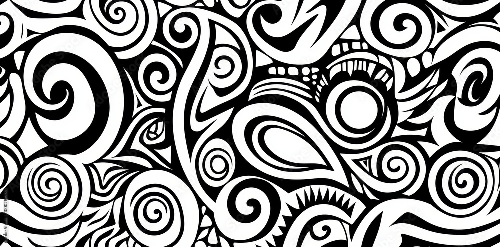 Tribal designs featuring intricate geometric shapes in different sizes and forms Tribal designs featuring intricate geometric shapes in different sizes and forms