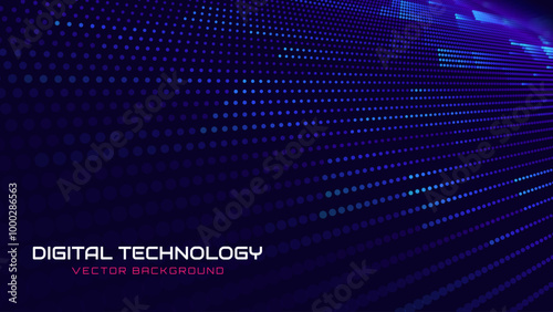 Digital Data Flow Vector Background. Big Data Technology Lines. Data Transmission Concept. High Speed Internet. Information Matrix Flow in Virtual Reality Cyberspace. Vector Illustration.