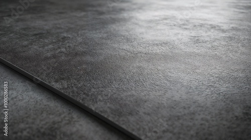 Vinyl Sheet with Smooth, Slightly Reflective Surface and Embossed Texture in Dark Gray