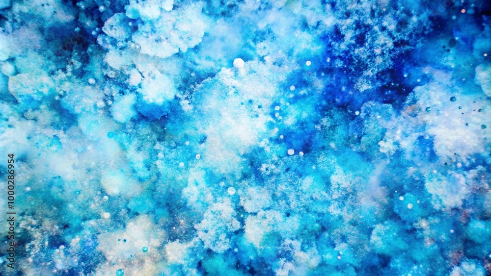 Abstract blue and white watercolor background with a textured, bubbly effect.