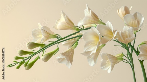 Delicate White Flowers in Bloom: A Close-Up Floral Photography