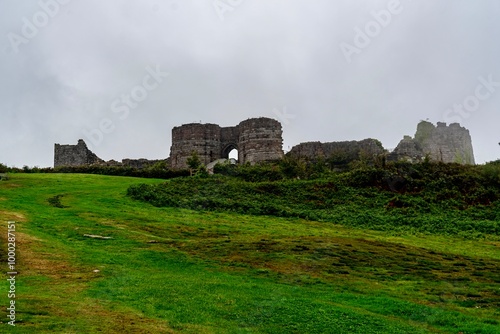 Obraz na płótnie View of the Beeston Castle in Taporley, UK near Chester. the castle can be seen from afar given its position at the top of the hill. w salonie