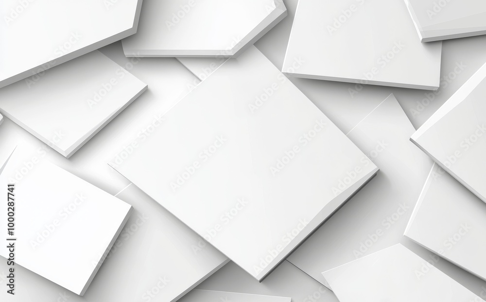 Obraz premium White 3D interior with polygonal pattern