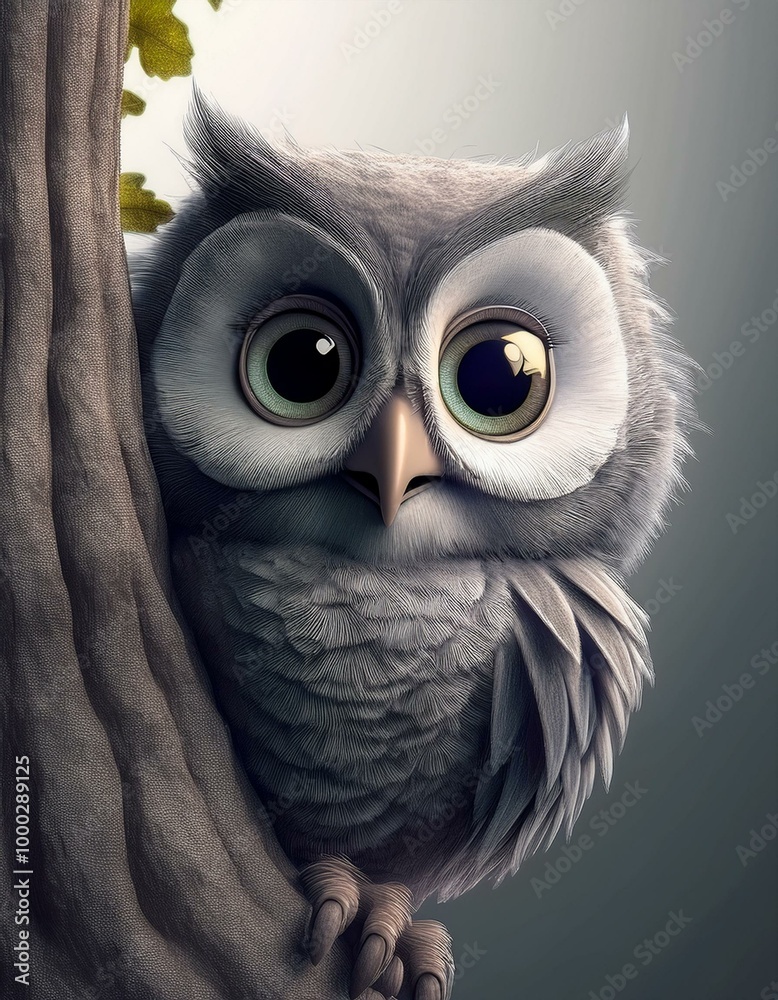 Fototapeta premium owl in a tree 