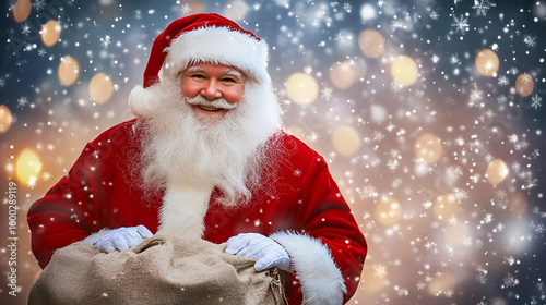 santa claus with christmas scene