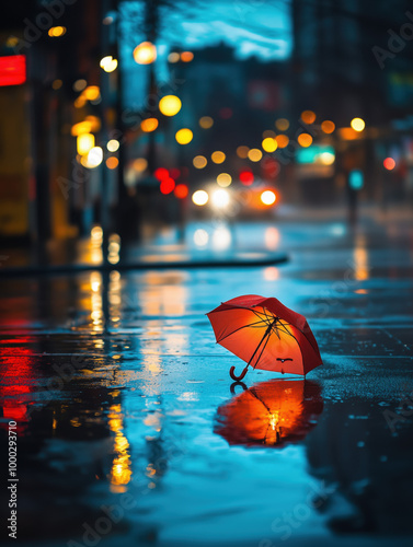 After the rain stops, the umbrella is no longer necessary. photo