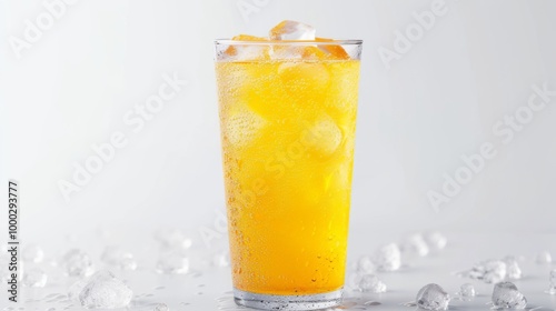 Refreshing Iced Orange Juice with Ice Cubes