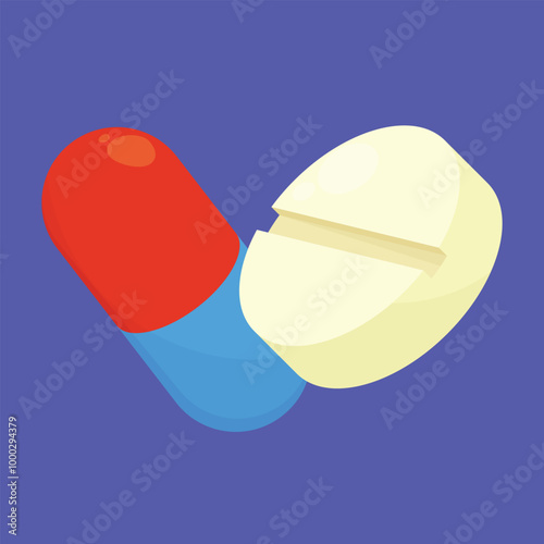 Tablet pills icon vector. healthcare pills vector. painkiller pills icon. tablet capsule icon
