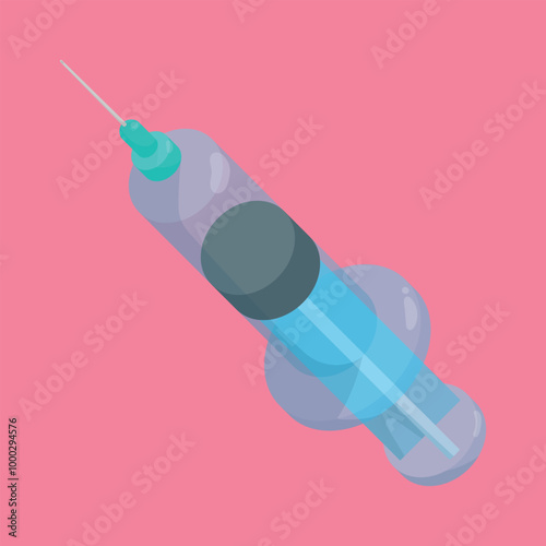 Syringe icon vector. medical Syringe illustration. Doctor Syringe icon. Syringe injection 