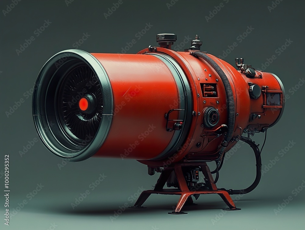 Futuristic Red Engine: A 3D Rendered Concept Futuristic Red Engine: A 3D Rendered Concept
