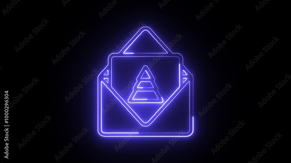 Glowing Neon Christmas Card Icon Isolated on Dark Background. HD Video Motion Graphic Animation Glowing Neon Christmas Card Icon Isolated on Dark Background. HD Video Motion Graphic Animation