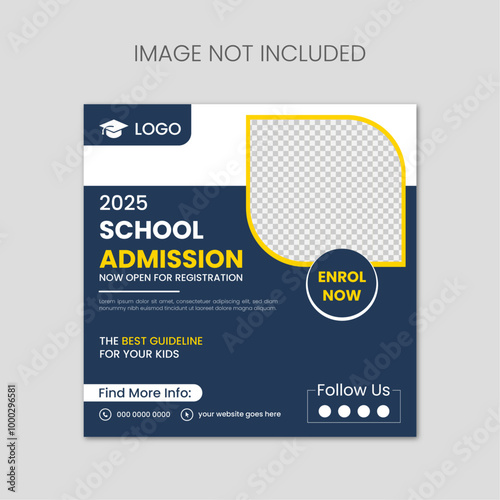 School admission social media post template