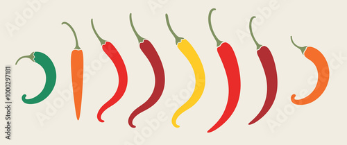 Chili pepper logo. Isolated chili pepper  on vintage background